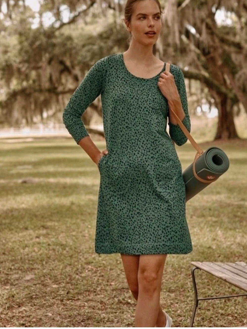 NWT J. Jill Fit Elevate Terry Dress - Ivy